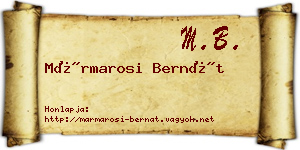 Mármarosi Bernát névjegykártya